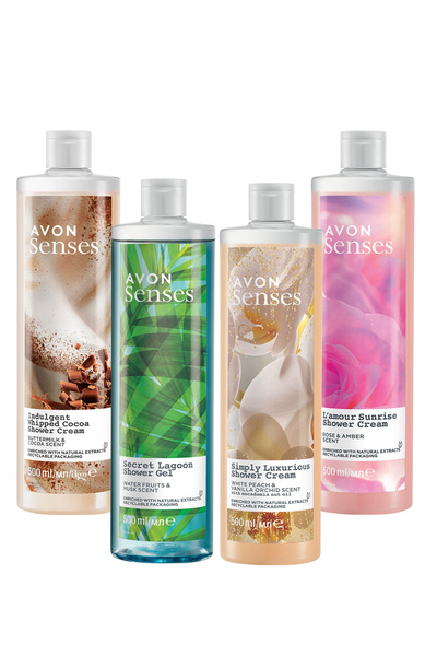 AVON Şeftali Vanilya Amber Gül Misk ve Kakao Kokulu Duş Jeli Paketi