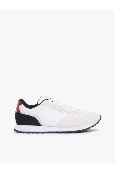 Tommy Hilfiger Erkek Yuvarlak Hafif Sert Burun Yumuşak Kalın Taban Beyaz Sneaker FM0FM05465-YBS