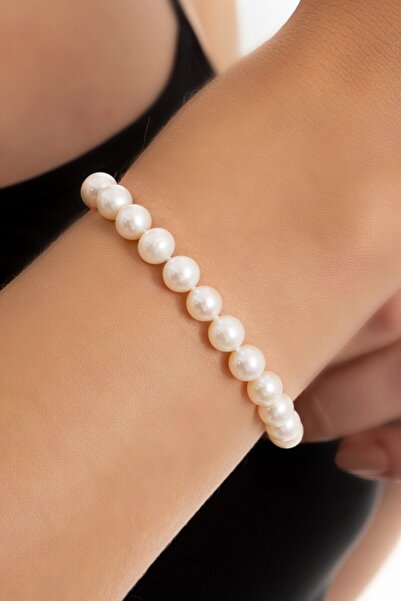 GK DOĞALTAŞ Esnek Ip Ayarlanabilir Bilek 8 Mm Inci Bileklik