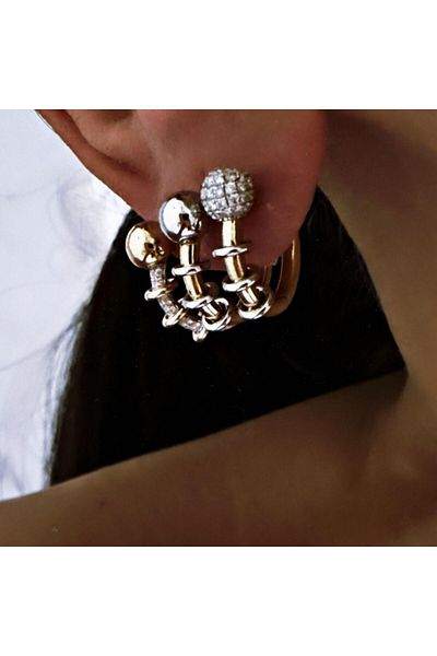 neslyaccessories Rain Topcuklu Hoop Earrings