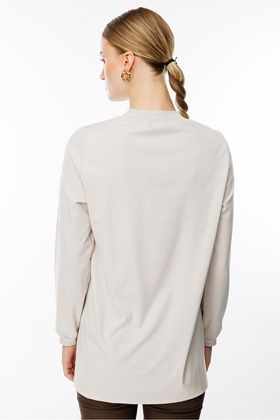 Ghisa Long Sleeve Glitter Tunic Model: Stone 4829