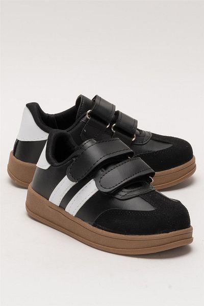 Liger Unisex pohodlné lehké dětské sportovní boty na suchý zip ČERNÁ