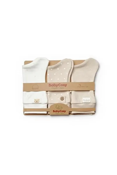 BabyCosy Organic Wear Baby 3-Piece Hat 100% Organic Cotton Newborn Series - Csy8127
