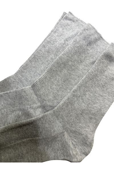 ENFAEL 3-Pack Women's Cotton Gray Seamless Diabetic Socks