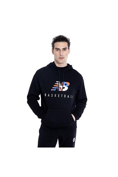 New Balance Ανδρικό φούτερ με κουκούλα Lifestyle Mnh1361-bk