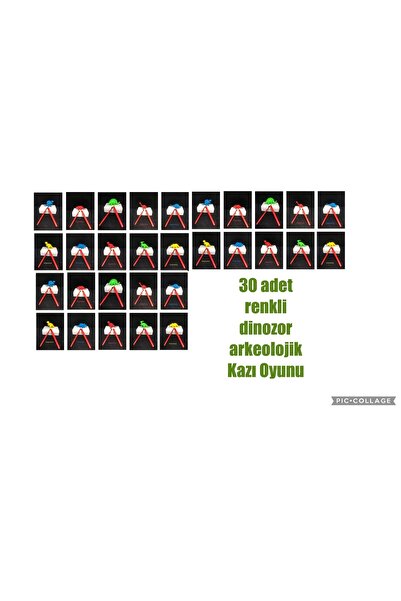 AZİZ OYUNCAK 30 Ad Jurassic Park Renkli Dinozor Arkeolojik Kazı Proje Etkinlik Seti