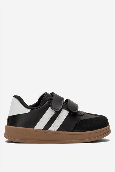 Liger Unisex pohodlné lehké dětské sportovní boty na suchý zip ČERNÁ