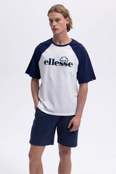 Ellesse Ανδρικό T-Shirt White - Navy Blue Em009-2-nv
