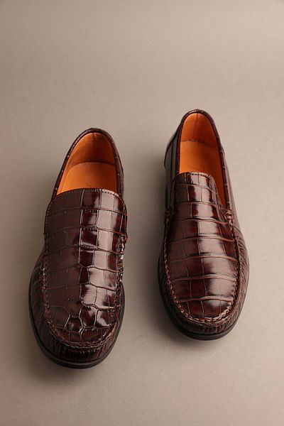 Gondol Ανδρικό Γνήσιο Δέρμα Classic Loafer Brown Croco 42 Ttx.208