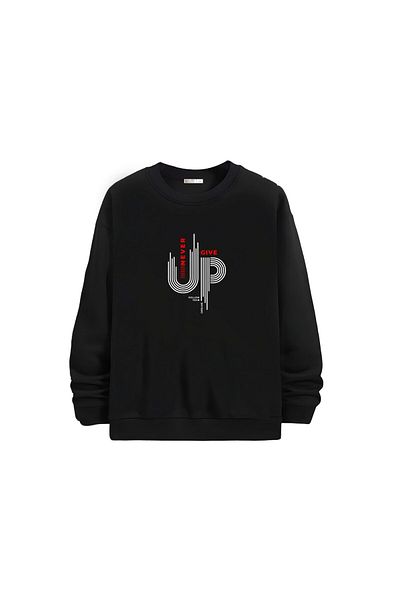 Gölge Store Μοντέρνο και κομψό εμπριμέ Unisex Slimfit Crew Neck φούτερ 1355