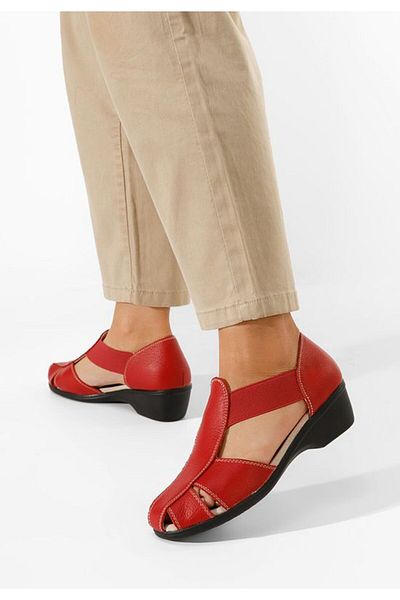 B T Shoes Women's leather sandals Melona V3 red