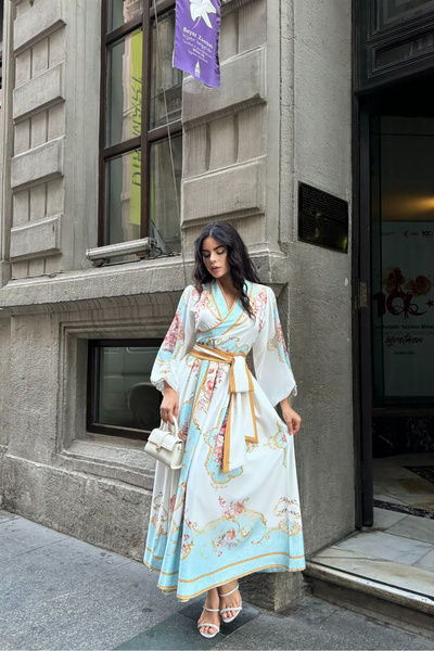 Neşeli Butik rochie cu curea midi pentru femei NBMS42149