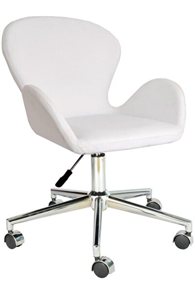 Bürocci Roberta Metal Ayaklı Çalışma Koltuğu-beyaz Deri-2069a0109