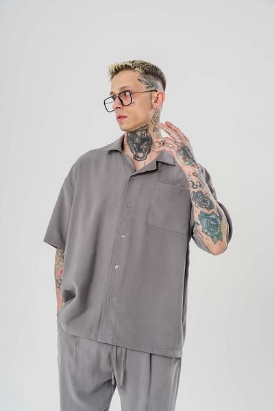go gang own Πουκάμισο Rayon Apaş με γιακά Oversize