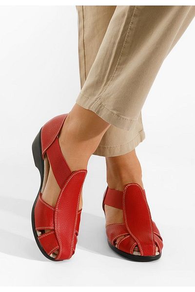 B T Shoes Women's leather sandals Melona V3 red