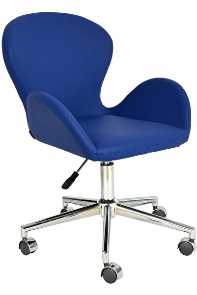 Bürocci Roberta Metal Ayaklı Çalışma Koltuğu-lacivert Deri-2069a0103