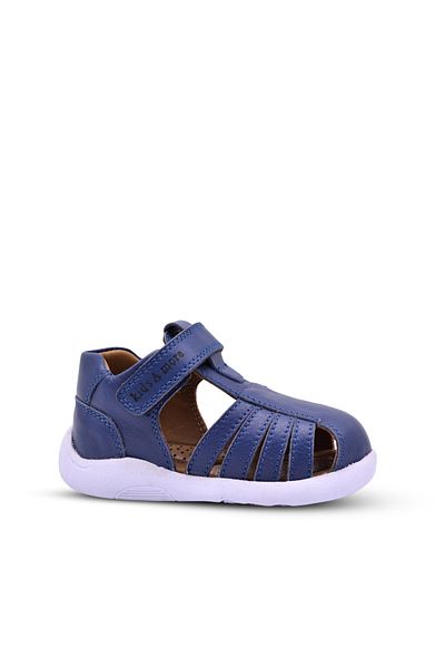 kids A more Winco Baby Boy Single Velcro Leather Soft First Step Sandals Dark Blue Color