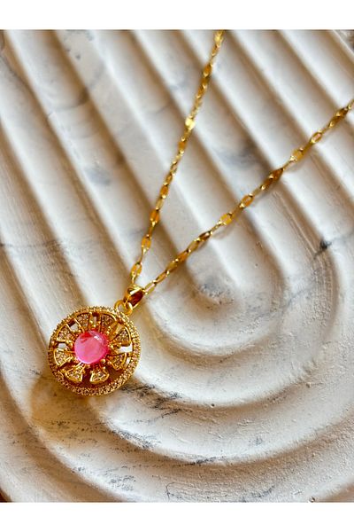Staınless Spinning Flower Steel Necklace