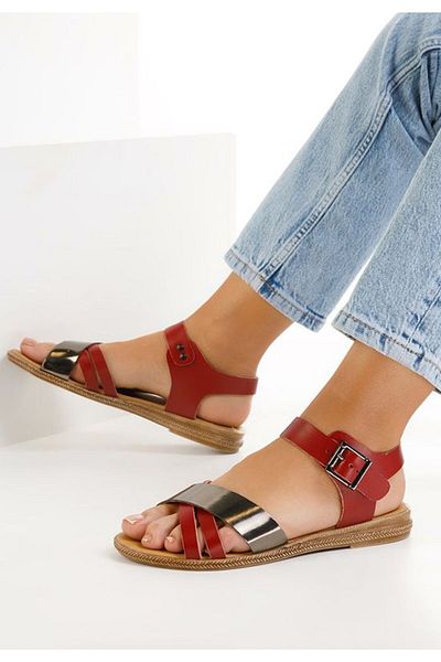 B T Shoes Casiella women's garnet leather sandals