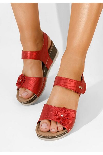 B T Shoes Eliasea red orthopedic sandals