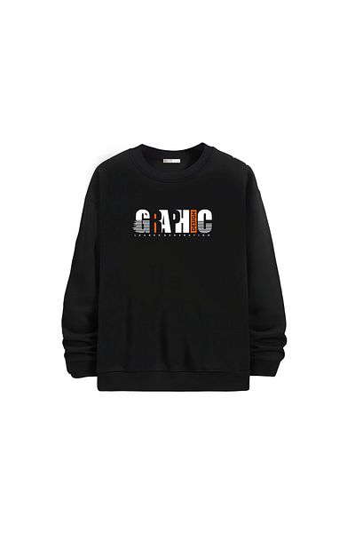 Gölge Store Модерен и стилен унисекс суитшърт с щампа и кръгло деколте 1357