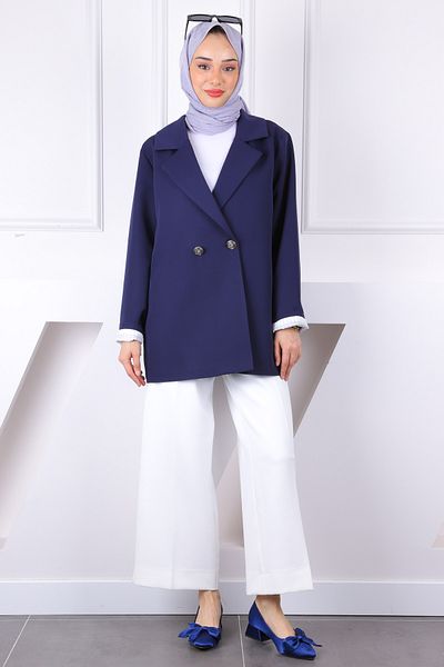 İmajButik Μπουφάν με ριγέ μπλέ Navy