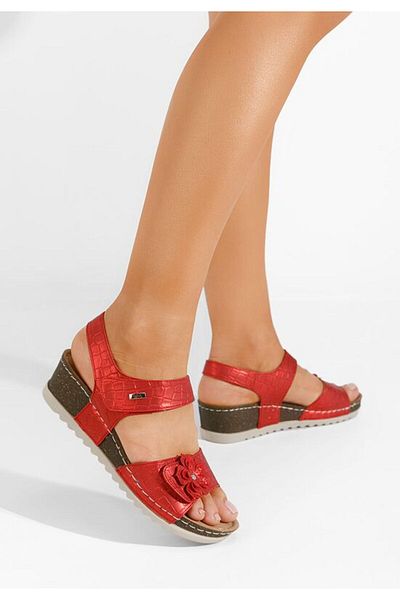 B T Shoes Eliasea red orthopedic sandals