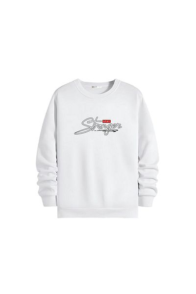 Gölge Store Μοντέρνο και κομψό εμπριμέ Unisex Slimfit Crew Neck φούτερ 1371