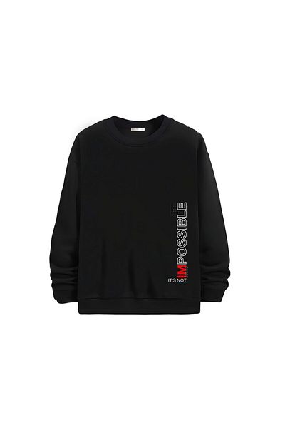 Gölge Store Μοντέρνο και κομψό εμπριμέ Unisex Slimfit Crew Neck φούτερ 1358