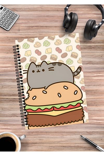 mertfigur Pusheen Cat Anime Spiral Notebook A5 (50 Sheets)