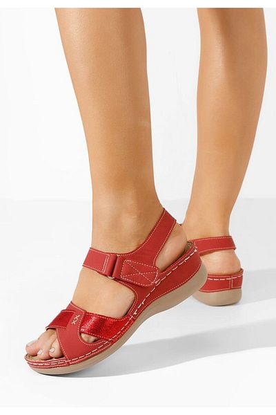 B T Shoes Anina red low-heeled sandals