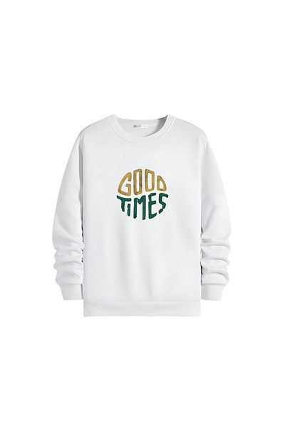 Gölge Store Μοντέρνο και κομψό εμπριμέ Unisex Slimfit Crew Neck φούτερ 1369