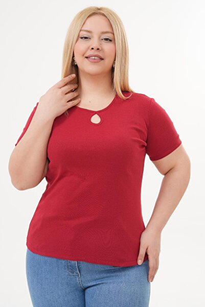 Siyezen Plus Size Drop Collar Cotton Lycra Blouse