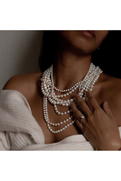 Jerberaa takı Çoklu tasarım inci kolye (8 parça)