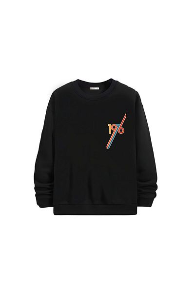 Gölge Store Μοντέρνο και κομψό εμπριμέ Unisex Slimfit Crew Neck φούτερ 1364