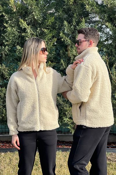 MBEY1989 Λούτρινο παλτό με όρθιο γιακά UNISEX