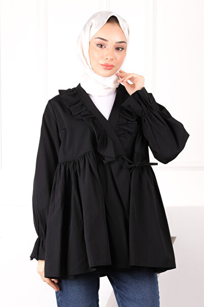 İmajButik Κιμονό με μαύρο γιακά