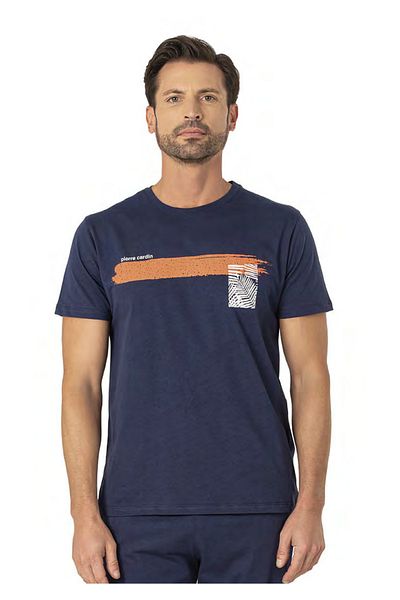 Pierre Cardin Men's Indigo Vicious Sleeved Printed Direction Fabric Uniforms