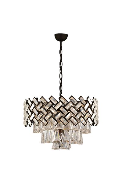 Apliqa Lustra Cristal HubRom, MELINA 3854-06-BL 53x70 cm 10xE14-40W Antiq / Negru