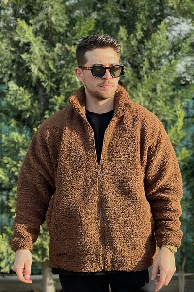 MBEY1989 Λούτρινο παλτό με όρθιο γιακά UNISEX