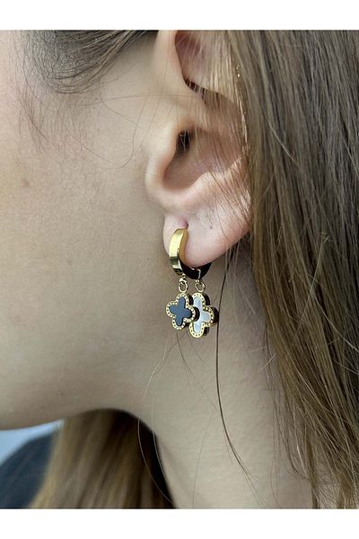 Neon Takı by Atalay Receptivity Tag Van, Stainless Steel Earrings 399, Gold Case and Black-And-White Figures