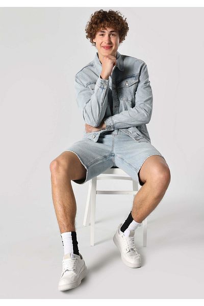 Colin's Jachetă albastră pentru bărbați, fără căptușeală, cu fermoar
