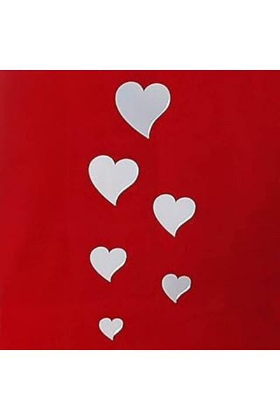 Mu Art Party Showcase Plexiglass Mirror Decorative Hearts Wall Ornament