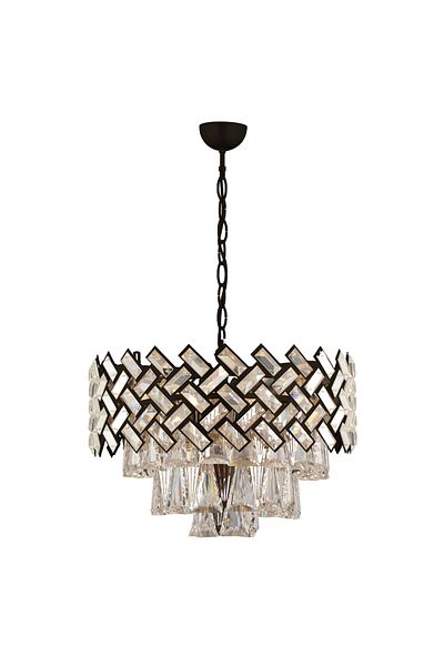 Apliqa Lustra Cristal HubRom, MELINA 3854-06-BL 53x70 cm 10xE14-40W Antiq / Negru