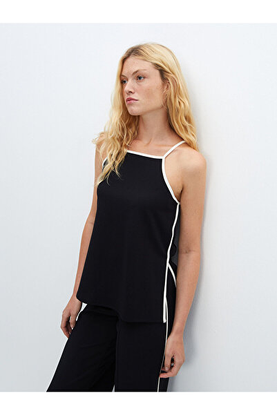 LC Waikiki Black Halter Neck Women's T-Shirt