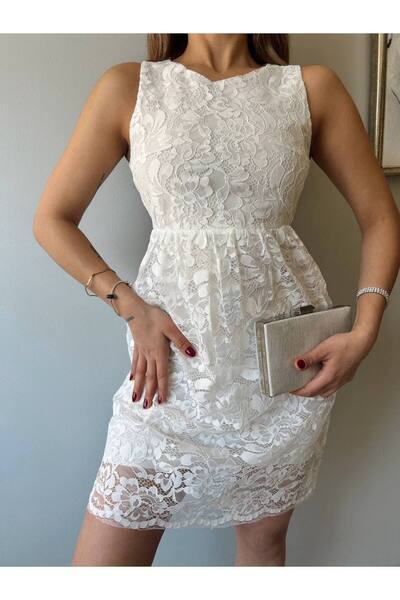 b buhari bykoc Lace Sleeveless Midi Dress