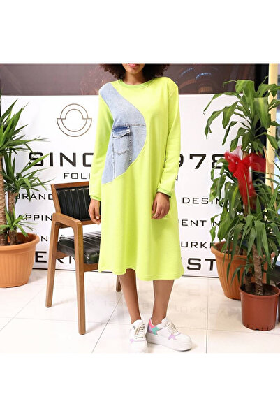Butik KOT GARNİLİ FISTIK YEŞİL SWEAT ELBİSE
