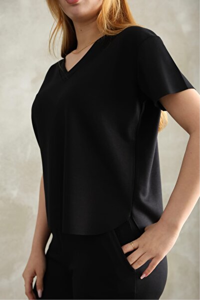 b buhari bykoc Modal Fabric V-Neck Short Track Suit