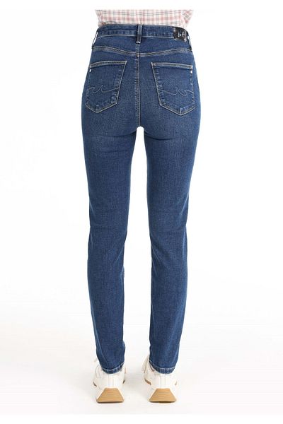 Colin's Pantaloni de damă, albastru bleumarin, cu talie medie, cu picioare drepte