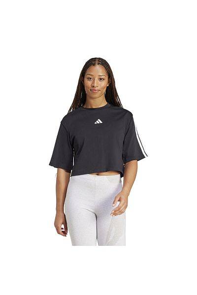 adidas Essentials 3 csíkos pamut laza póló
